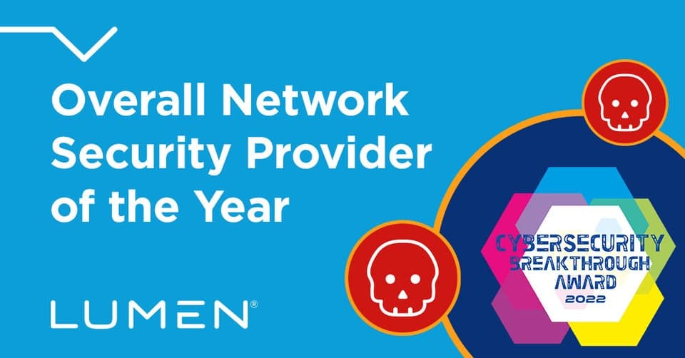 Decimate DDoS with defense you can depend on. Choose Lumen, Overall Network Security Provider of the Year.