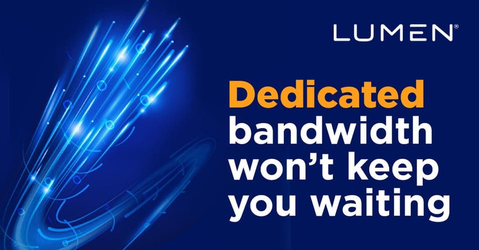 When you connect your enterprise with Lumen® Dedicated Internet Access, ​you can minimize latency and reach ​jaw-dropping speeds up to 100 Gbps virtually anywhere you do business.