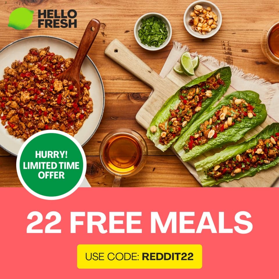It's HelloFresh's BIGGEST sale of the year – get 22 FREE meals for a limited time only! Sign up today using code REDDIT22.