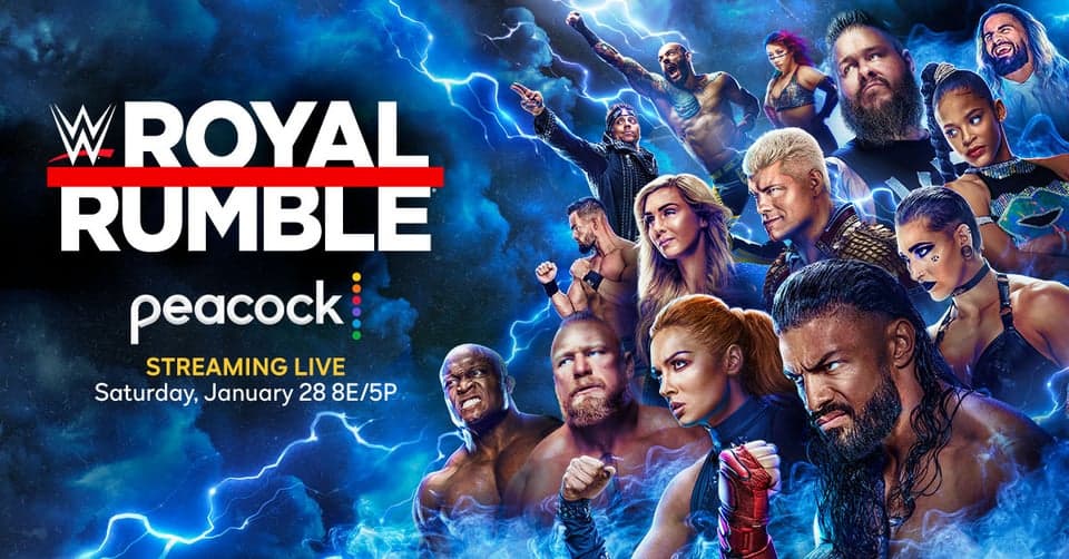 The Road to WrestleMania begins at Royal Rumble. Stream it all LIVE, Jan 28 at 8E/5P, Kickoff Show at 7E/4P, only on Peacock.