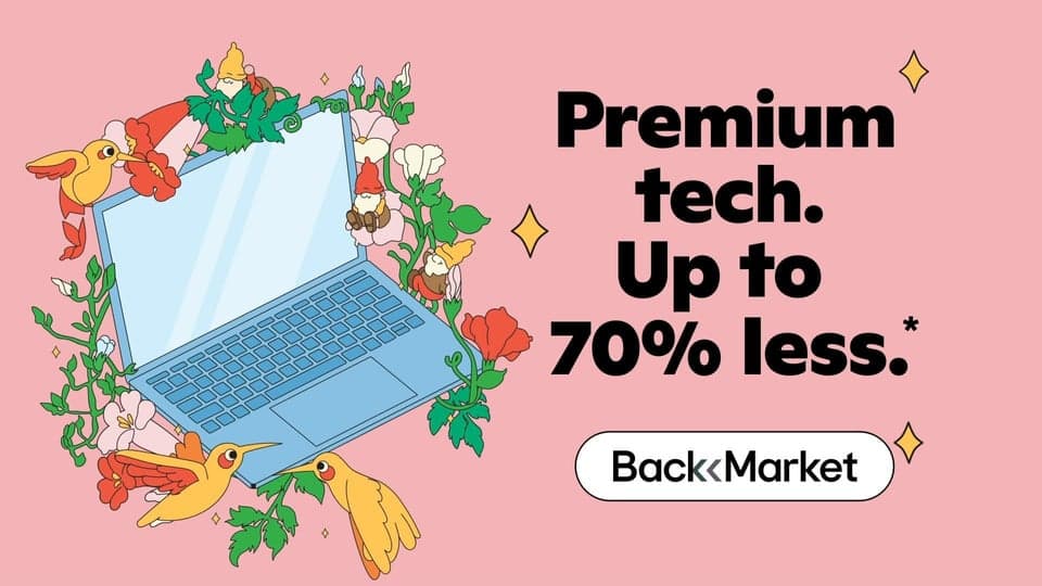 At Back Market, we're all about numbers. Our tech is 70 percent cheaper, we offer a 1 year warranty, and we top all that off with a 30-day money back guarantee.