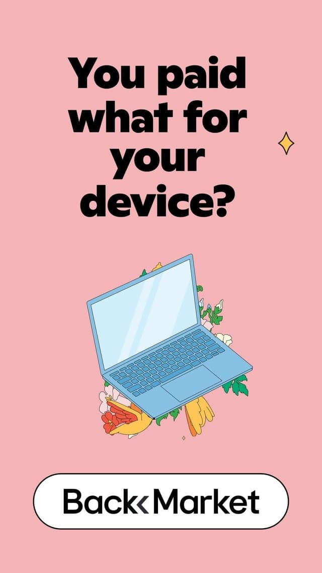 At Back Market, we're all about numbers. Our tech is 70 percent cheaper, we offer a 1 year warranty, and we top all that off with a 30-day money back guarantee.