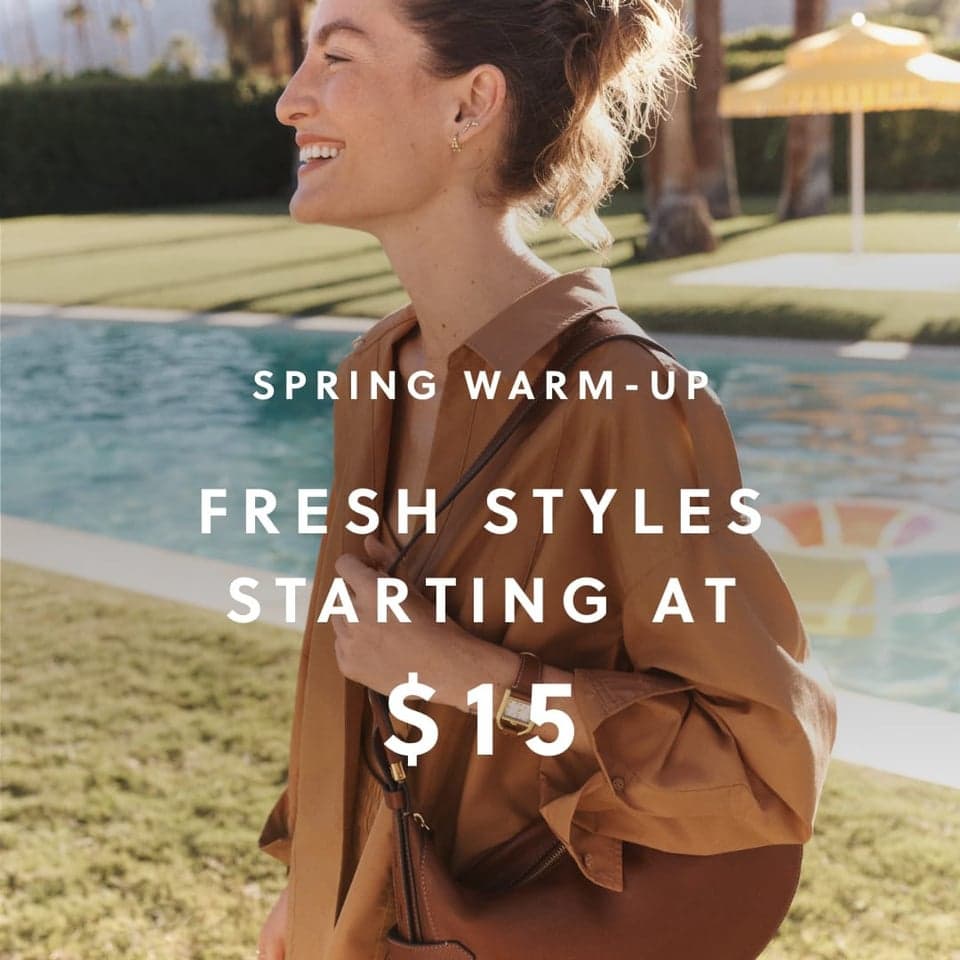 Defrost your closet with sunny spring styles starting at just $15.