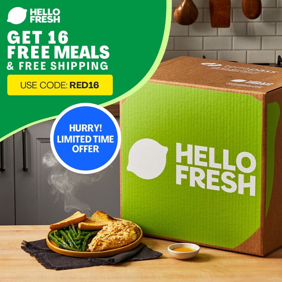 Tired of meal planning and grocery shopping? Let HelloFresh do the work for you! Our delicious meal kits feature fresh, nutritious ingredients and easy-to-follow recipes. Order now and get 16 FREE meals with code RED16. Say hello to stress-free dinners and goodbye to mealtime hassle!