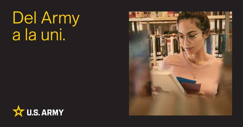 El Army podra pagar toda tu educacin universitaria para que t ests libre de deudas y enfocndote en tus metas.