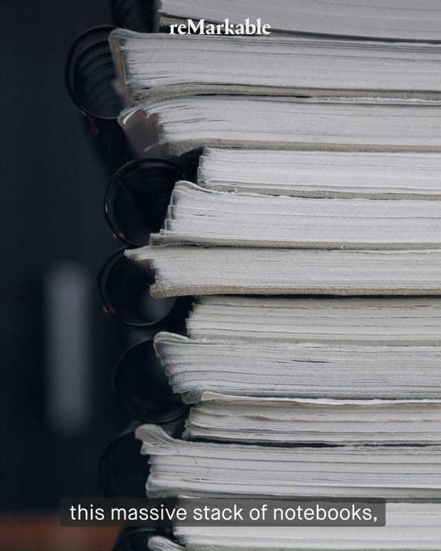 Ditch your stack of notebooks without loosing the freedom of real paper. Try reMarkable.