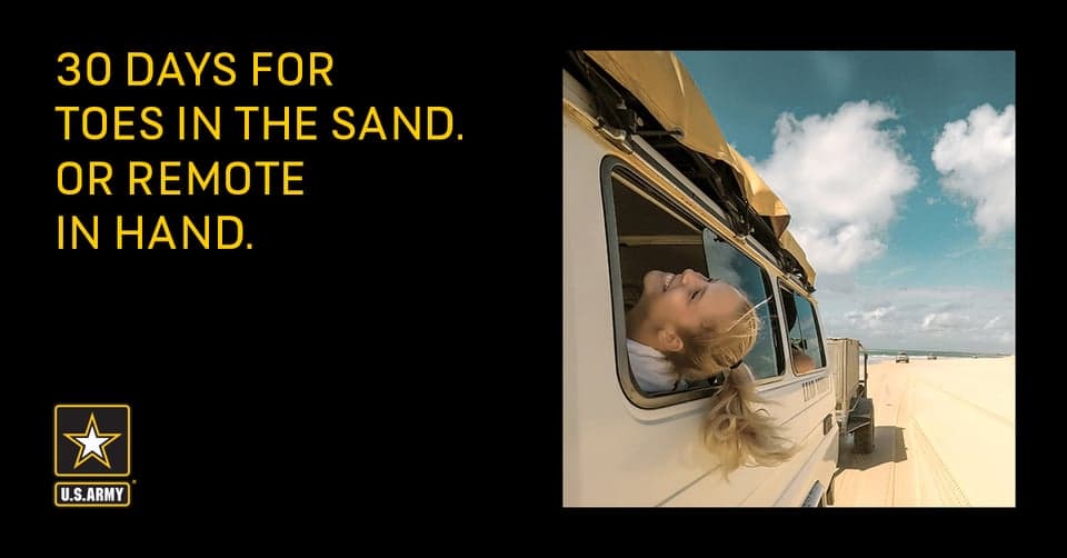 Soldiers get a months worth of vacation every year. What they do with it is up to them.